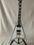 White V Shape Electric Guitar Solid Body HH Pickup Gold Hardware