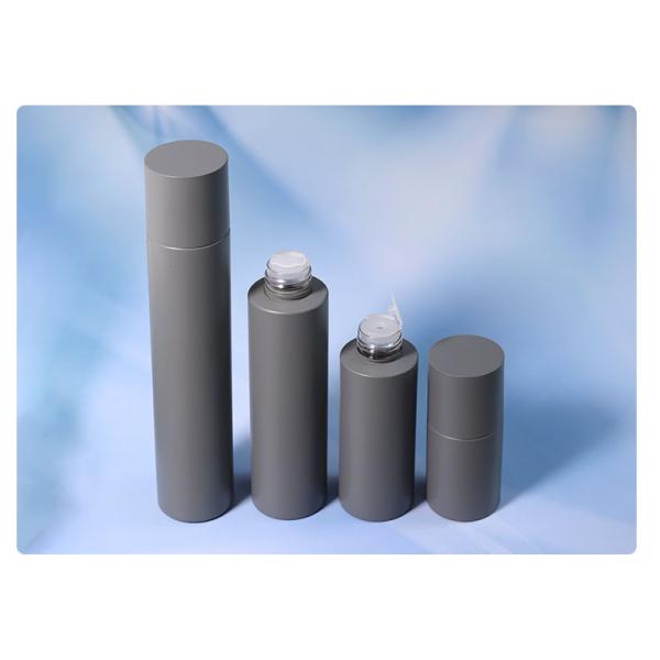 Cylinder Round Plastic Bottles 60ml 100ml 120ml Gray Cylinder Bottles With Caps
