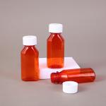 2oz 4oz 8oz 12oz16oz Oval Bottle PET Amber Container Cough Syrup Bottle Medicine