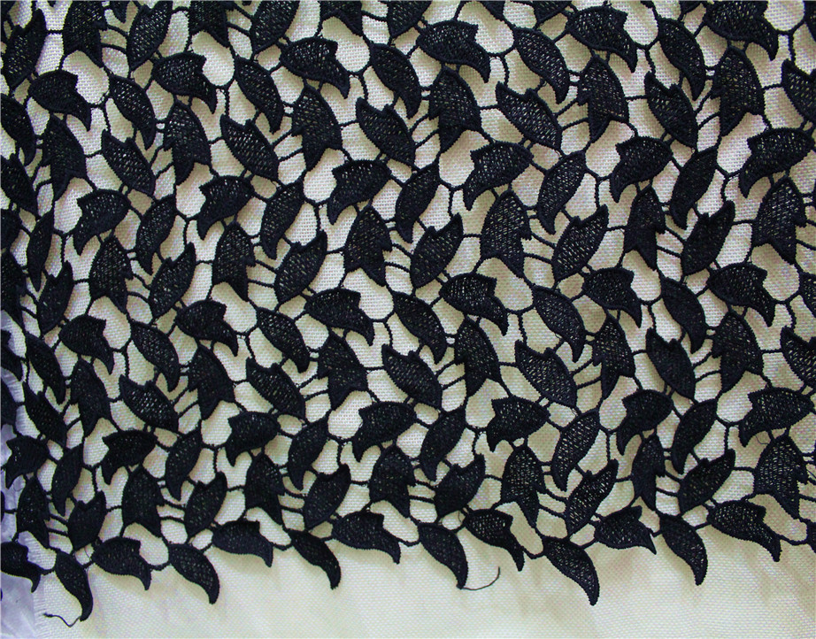 Crochet polyester embroidery lace fabric for lady's dresses