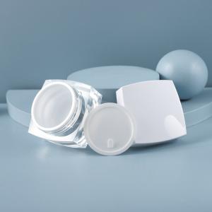 Wholesale 5g10g 15g Acrylic Base Material Luxury Black White Frosted Square Skin Care Cosmetic Facial Cream Plastic Container Cream Jar from china suppliers