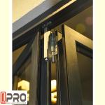 Aluminium Exterior Patio Folding Doors Grey Color Thermal Break Double Glass