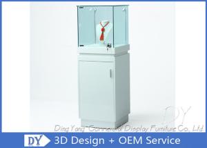 Wholesale Shinning White Custom Glass Jewelry Display Case With Lighting 450 X 450 X 1250MM from china suppliers