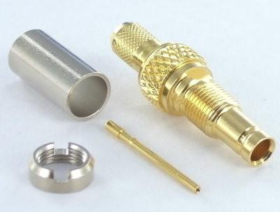 1.0/2.3 Jack bulkhead crimp type connector female straight 75ohm for BT3002