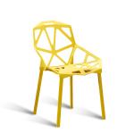 Multi Colored Plastic Dining Chairs , Hollow Plastic Restaurant Chairs