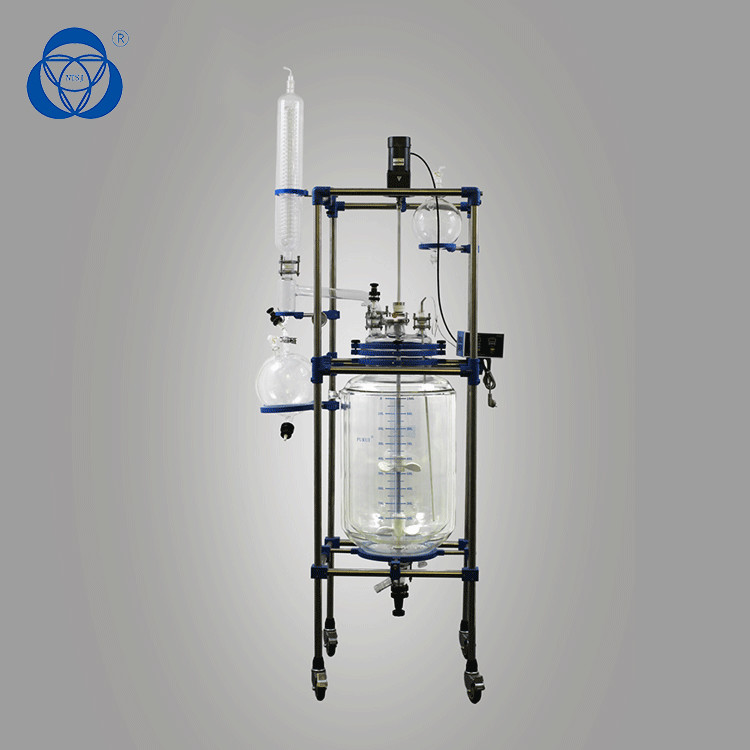 Large Universal Glass Reactor Laboratory , Double Jacketed Glass Reactor Multi Function