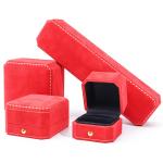 Custom Logo Jewelry Package in Red Velvet for Pendant Earrings Bracelet Necklace