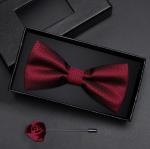 Wholesale Red Polyester Solid Color Bowtie Wedding Bow Ties for Men Custom