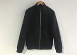 Mens Black Polyester Bomber Jacket Casual Cavalry Twill Fabric Zip Through