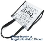 Clear PVC Tote Bag With Nylon Handles And Fabric Trim,Clear PVC cosmetic zipper