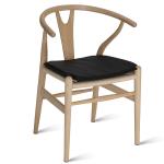Waterproof 8.8 Ounces Wishbone Chair Cushion Pads PU Leather Black