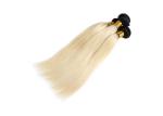 1B Blonde 613 Color Brazilian Hair Weft Ombre Color Human Virgin Hair Weave 12"