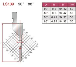 Wholesale LS109 90 Degree Amada Press Brake Straight Punch For Sheet Metal Bending from china suppliers
