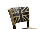 High Back Brown Leather Dining Chairs , Dining Room Table Chairs Hand Work Craft