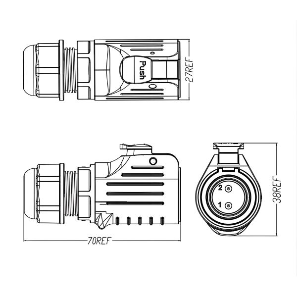 Connector technical drawing
