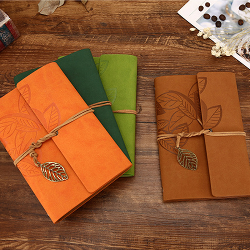Paper Cover Custom Hardcover PU Leather Perfect Binding Jornals with 80 Inner Sheets