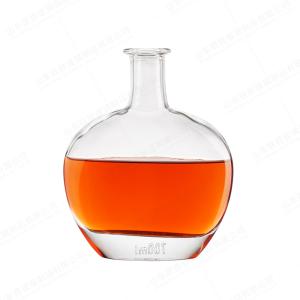 Wholesale Hot Stamping Glass Bottles for Liquor Customized 250ml 500ml Flat Round Shape from china suppliers
