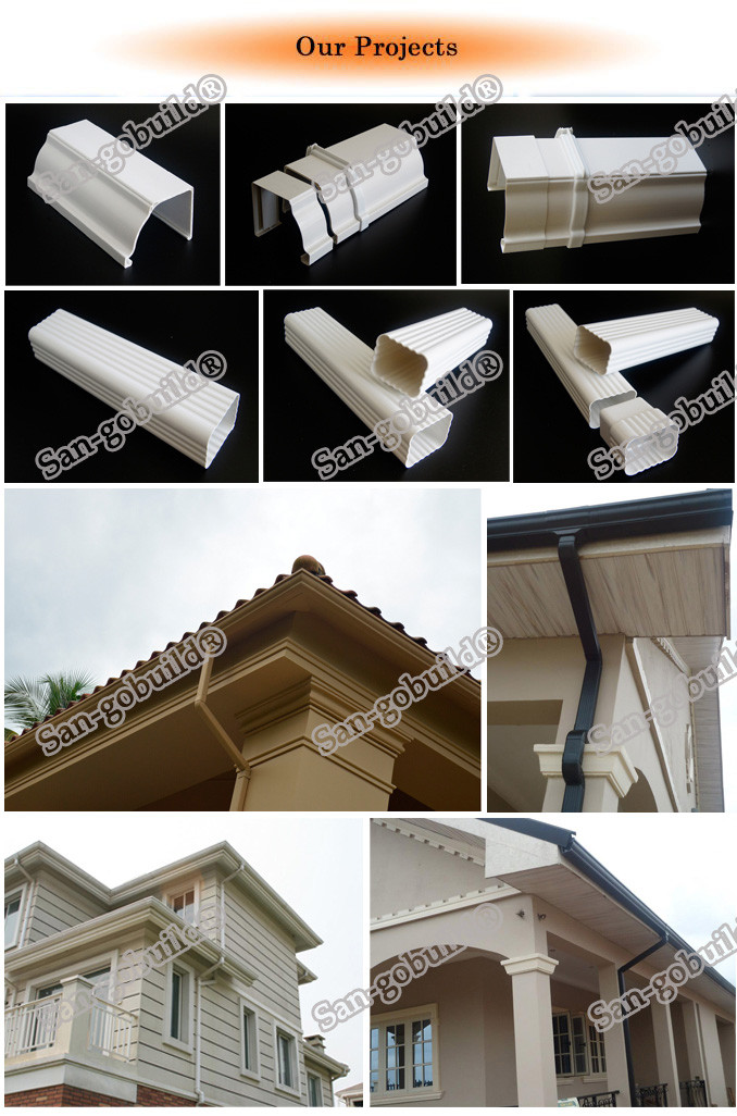 Factory Sale PVC Rain Gutter and Downspout for Roof Drainage