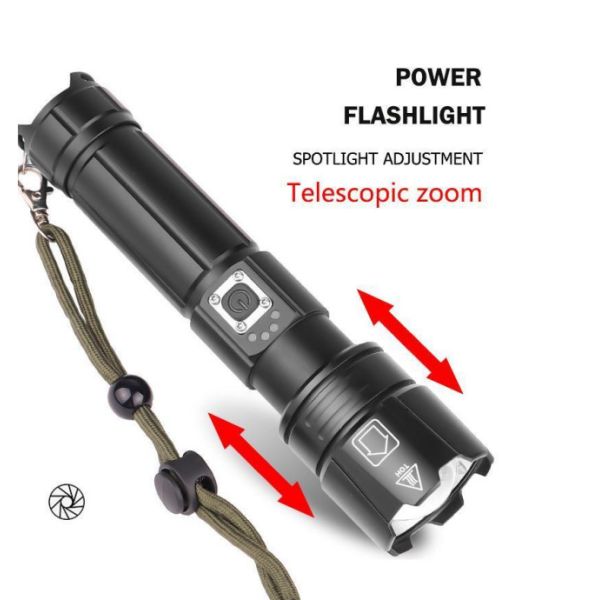High Lumens LED Torch Flashlight Rechargeable For Outdoor Activity