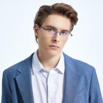 Optical Titanium Metal Glasses Flexible , Men Women Half Rim Glasses