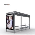 L4200mm W2500mm Stainless Steel Bus Stop Shelter With 6 Sheet Advertising Light