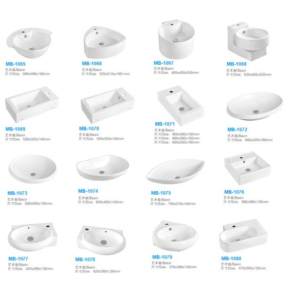 above counter art basin Triangle Table Top Bathroom Art Ceramic Basin MB-1066