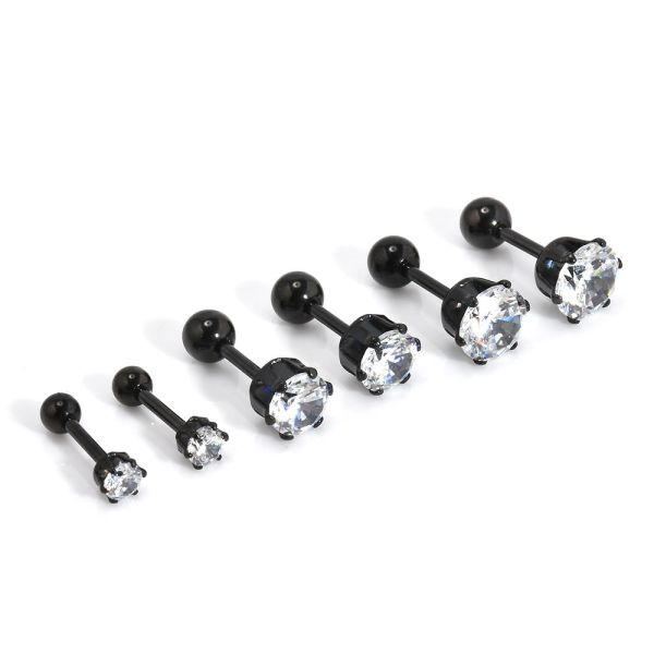 3 Colors High quality titanium steel Zircon Stud Earrings Piercing Stud Earrings for women Elegant Jewelry Fashio