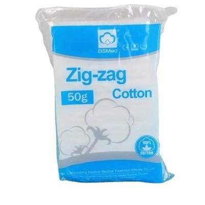 Absorbent Medical Surgical Dressing Zig Zag Cotton Wool 25g 50g 100g 200g 250g