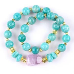 Wholesale 11MM 14MM Tianhe Stone Amethyst Crystal Gemstone Bead Bracelets 2 Layer from china suppliers