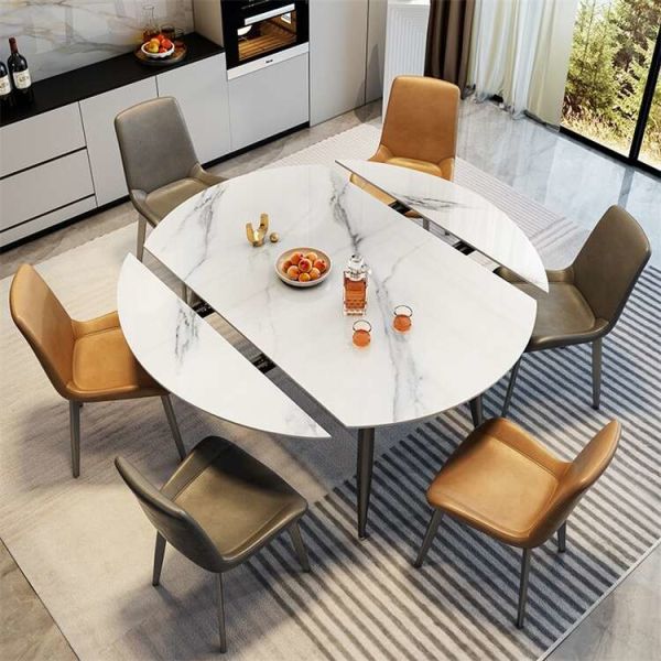 Dining Table Set With Sintered Stone Table Top marble Dining Tables And Chairs Set