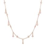 18K Solid Gold Round Cut Bezel Lab Grown Diamond Necklace with DEFGH Gemstone