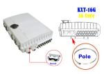 2 Into 16 Out Overhead Fiber Optic Distribution Box Splicing Black Holding Pole