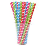 Rainbow Color Polka Dot Paper Straws Customized Logo Eco Friendly Food Safe