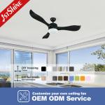 Energy Saving 1stshine Black ABS Blades Ceiling Fans with LED Lights and Remote