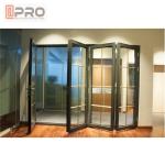 Horizontal Aluminum Folding Doors For Kitchen With Double Tempered Glass folding