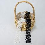 2.3" Black Polyester Lace Trim Scalloped Edge Ribbon Crochet Embroidery For