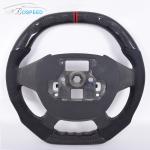 Perforated Leather Ford Carbon Fiber Steering Wheel Sports Plain Weave