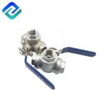 SS316 Full Bore Steel Fixed Three Way Casting Ball Valve