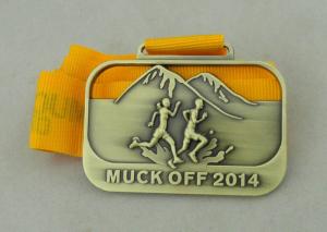 Wholesale 3D Die Casting Running Ribbon Medals For 2014 Muck Off And Antique Brass Plating from china suppliers