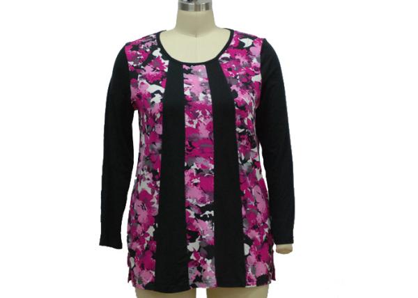 Romantic Long Sleeve Floral T Shirt Top , Full Sleeves T Shirts For Womens