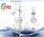 Hotel Shower Head Systems , Wall Mounded Hand Shower Set 304 SS Material