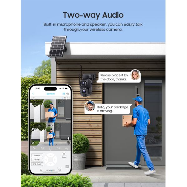 Wireless Surveillance UBOX Solar Camera 6MP Resolution Color Night Vision