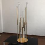 ZT-526 bling wedding candelabra centerpieces 12 arms gold with clear candle