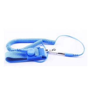 Wholesale Adjustable Blue Anti Static ESD Wrist Strap PVC With Coil Cord from china suppliers