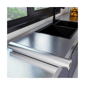 Wholesale Matt Silver Foil Kitchen Stickers Self-Adhesive Wallpaper for Countertops and Furniture from china suppliers