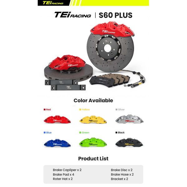 TEI S60 Plus 6 Piston Brake Caliper Big Brake Upgrade R19 R20 R21 Car Wheel Front Car Brake Kit for BMW X5 E53 E70 F15 G05