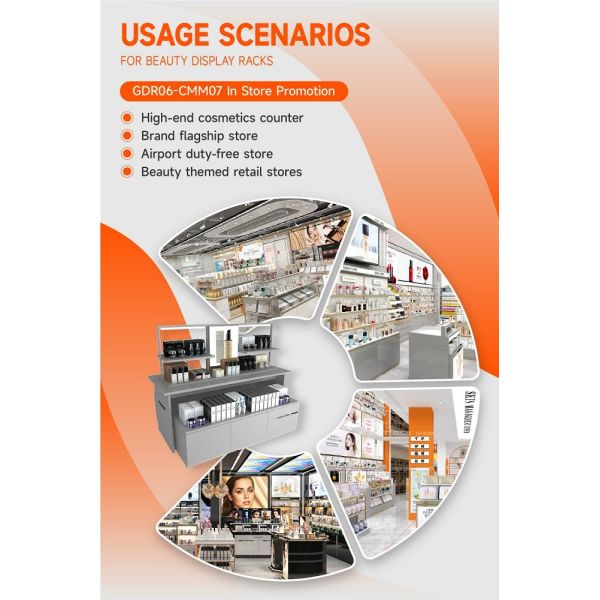 GDR06-CMM07 Retail Display Stand with 80mm Double-Sided Soft Film Light Box and LED Strips for Luxury Retail