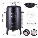 Black 3 In 1 Heavy Duty For Outdoor Camping Electric Smokeless Gas Electric