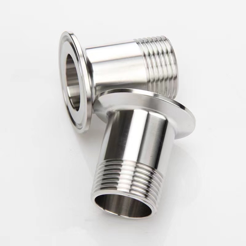Square Head Code Sanitary Male Thread Ferrule Adapter for DIN/SMS/ISO/3A Standard