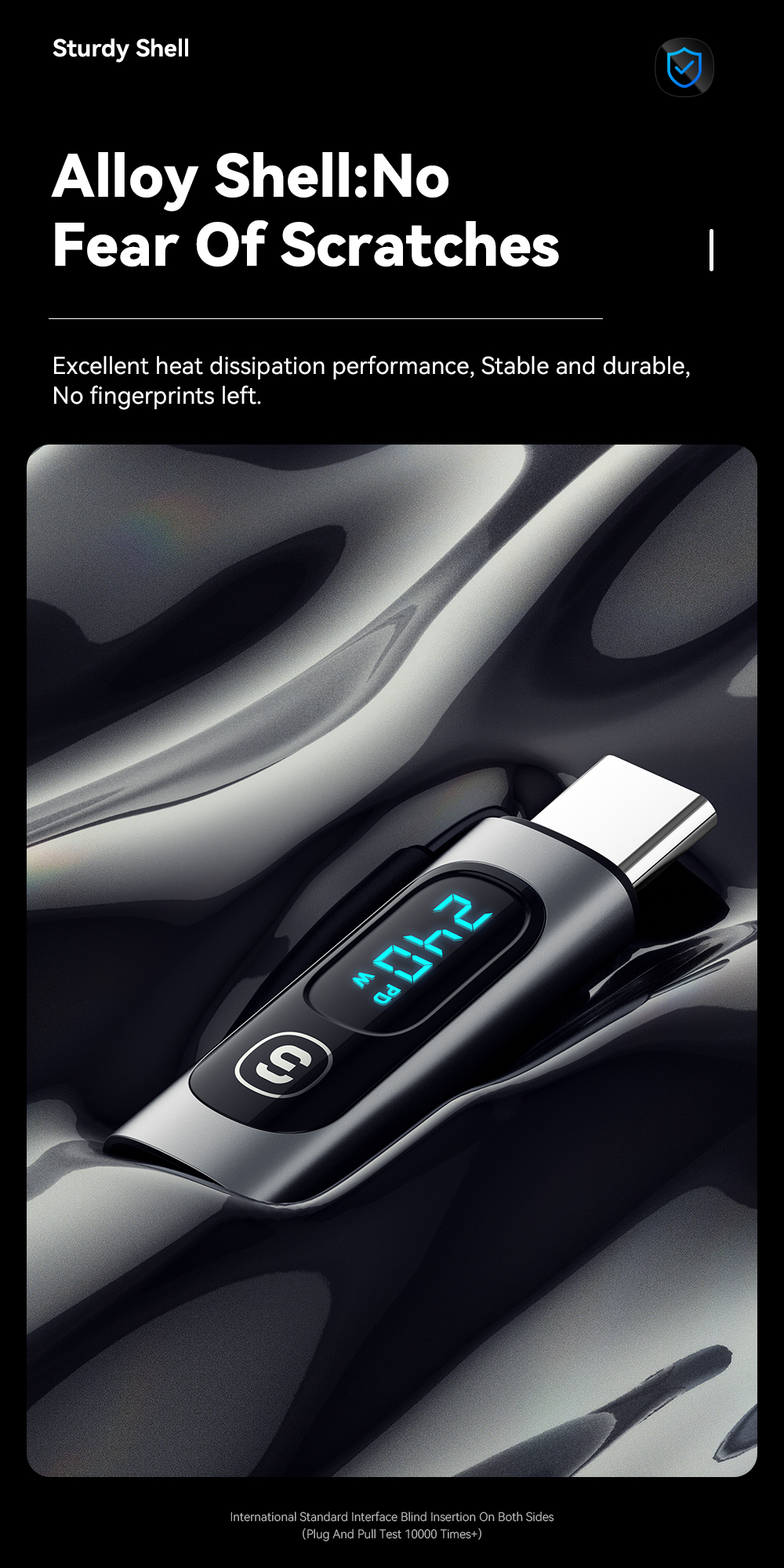 ESSAGER ES-OTG16 240W Type C To C USB OTG Adapter With Digital Display
